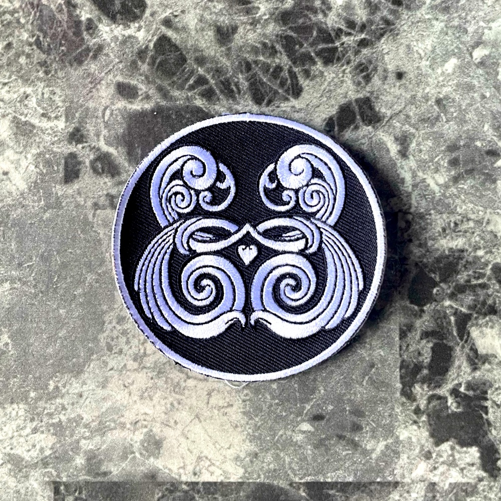 Black and White Embroidered Patch From Edmonton Tattoo and Arts Festival